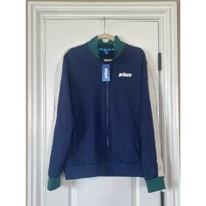 Prince Pickleball Track Jacket Mens Medium Navy Blue Pocket Full-Zip